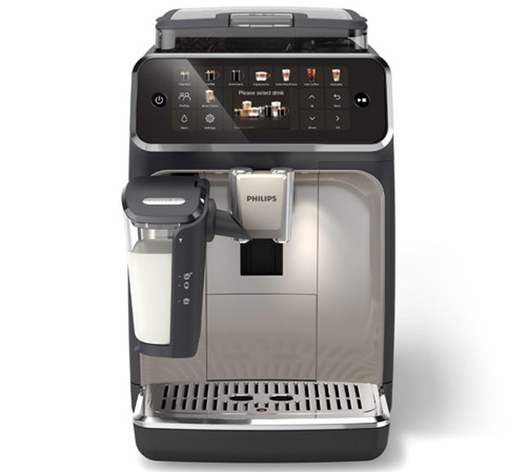 Philips Kaffeevollautomat SilentBrew Serie 5500 EP5547/90 LatteGo Schwarz verchromt