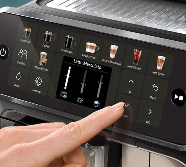 Philips Kaffeevollautomat SilentBrew Serie 5500 EP5547/90 LatteGo Schwarz verchromt