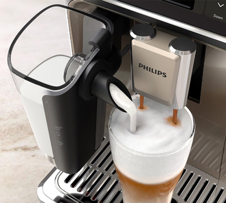 Philips Kaffeevollautomat SilentBrew Serie 5500 EP5547/90 LatteGo Schwarz verchromt