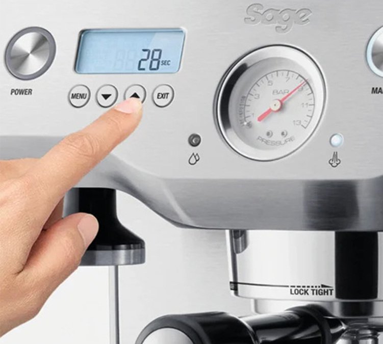 Sage - Siebträgermaschine The Dual Boiler aus gebürstetem Edelstahl