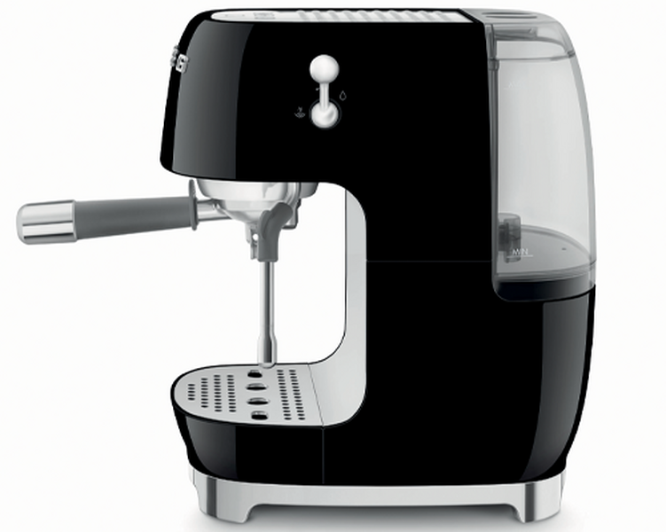 Smeg - Siebträgermaschine ECF03BLEU - Schwarz mit Cold Brew-Funktion