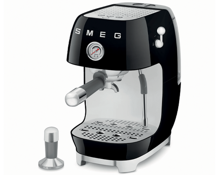 Smeg - Siebträgermaschine ECF03BLEU - Schwarz mit Cold Brew-Funktion