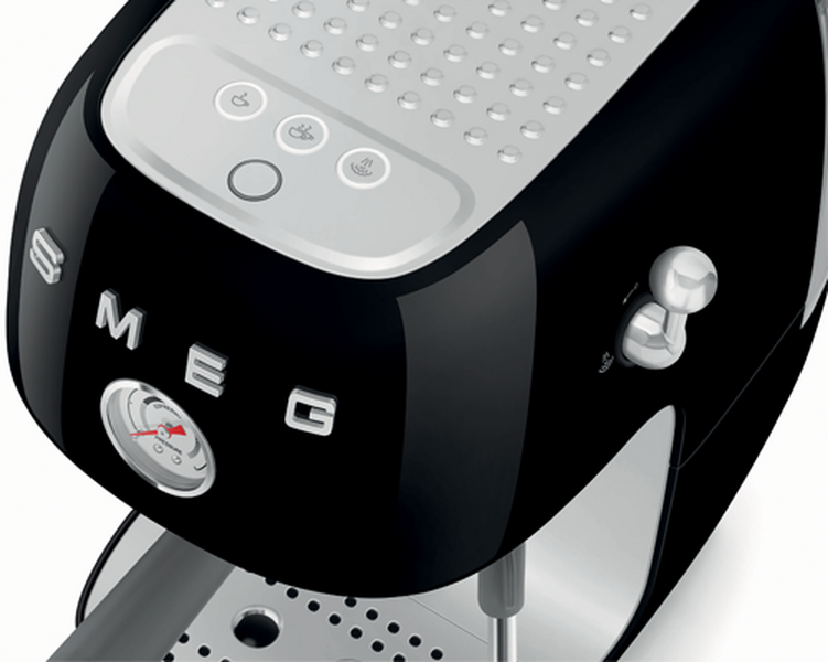 Smeg - Siebträgermaschine ECF03BLEU - Schwarz mit Cold Brew-Funktion